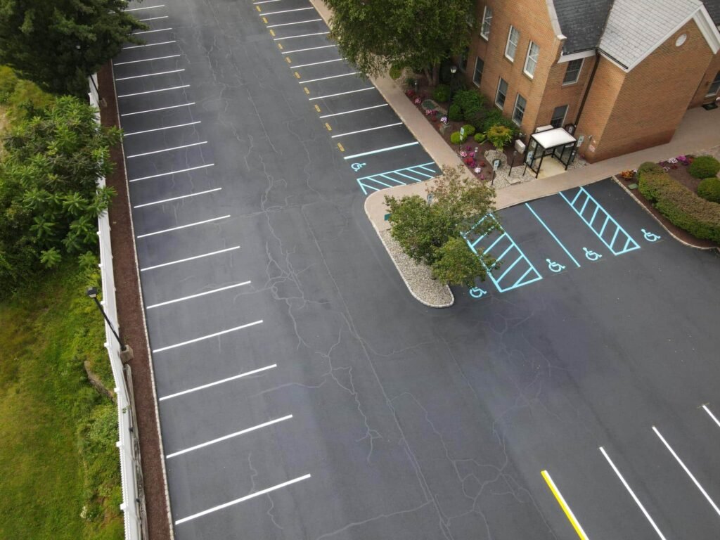 Commercial parking lot striping project in El Paso, TX